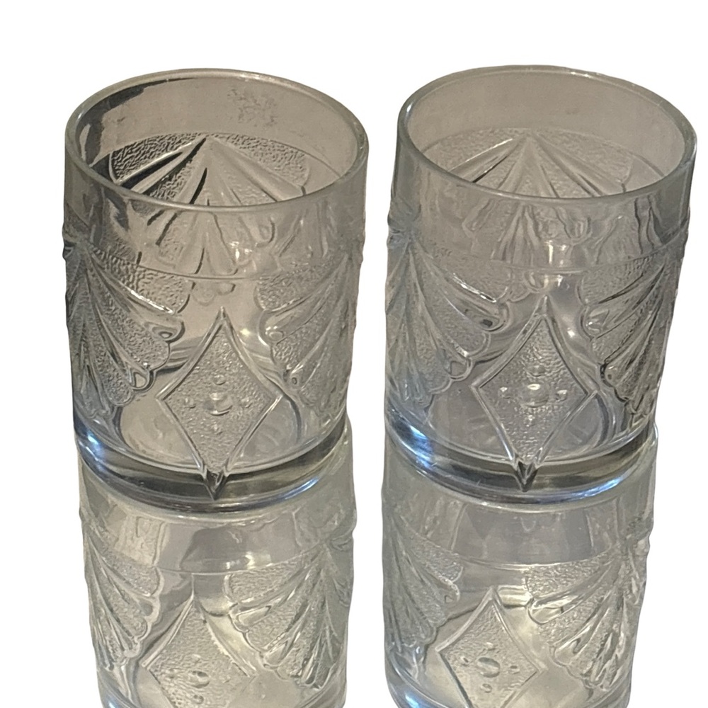 Martha Stewart Set of 6 Everyday Use Fan Diamond Round Clear Glasses - Picture 11 of 16
